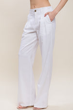 Load image into Gallery viewer, Janel Linen Tailored Wide Leg Pants
